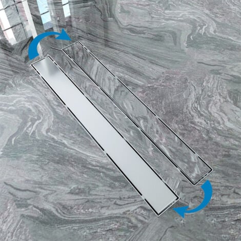 OCEAN ITALY Canalina di Scarico in Acciaio Inox a Pavimento 2 in 1 Canale Doccia con Sifone Antiodore e Filtro per Capelli 90 cm