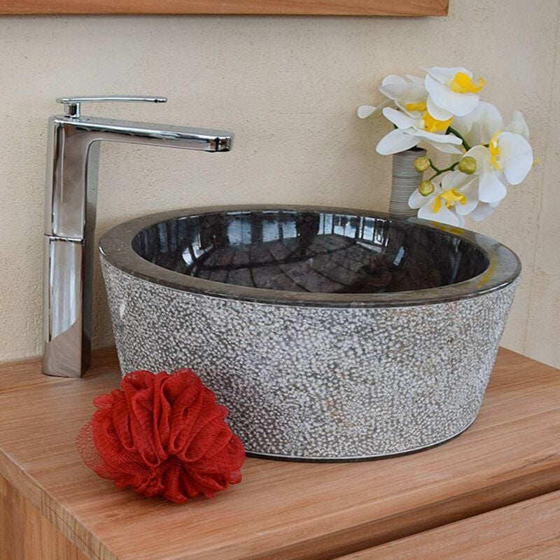 Vasque en Noir à poser, Drip