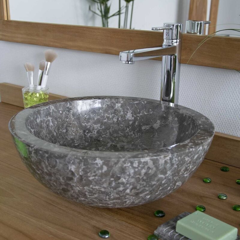 Vasque en Gris à poser, Lizéa