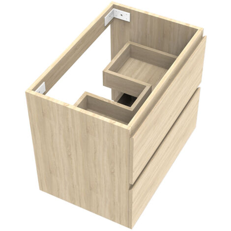 Ocean Meuble de rangement avec deux tiroirs, 60 x 38.5 x 52 cm, Chêne