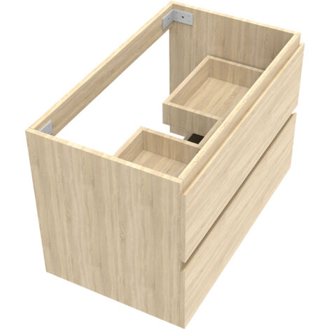 Ocean Meuble de rangement avec deux tiroirs, 79 x 44.5 x 52 cm, Chêne