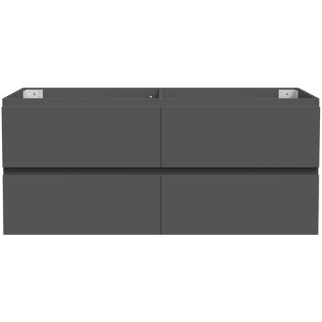 Ocean Meuble de salle de bain 120cm sans vasque, 4 tiroirs, Suspendu, anthracite mat