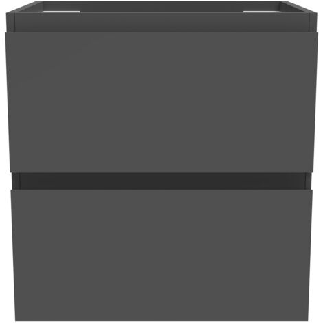Ocean Meuble de salle de bain 50cm sans vasque, 2 tiroirs, Suspendu, anthracite mat