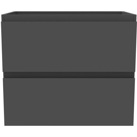 Ocean Meuble de salle de bain 60cm sans vasque, 2 tiroirs, Suspendu, anthracite mat