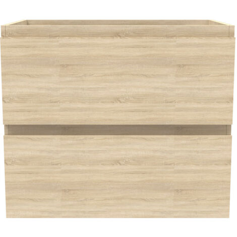 Ocean Meuble de salle de bain 60cm sans vasque, 2 tiroirs, Suspendu, chêne mat