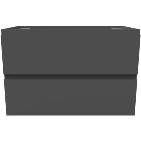 Ocean Meuble de salle de bain 79cm sans vasque, 2 tiroirs, Suspendu, anthracite mat
