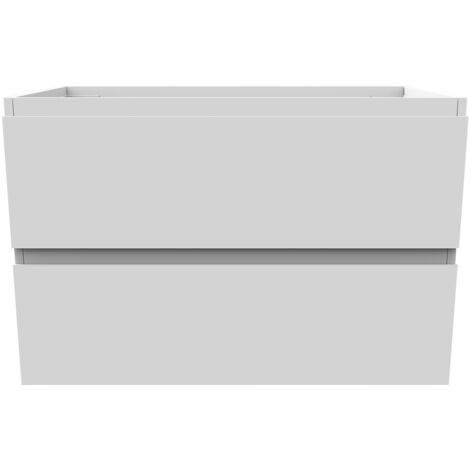 Ocean Meuble de salle de bain 79cm sans vasque, 2 tiroirs, Suspendu, blanc mat
