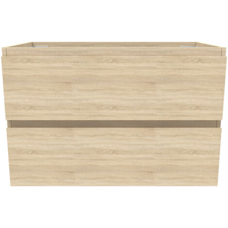 Ocean Meuble de salle de bain 79cm sans vasque, 2 tiroirs, Suspendu, chêne mat