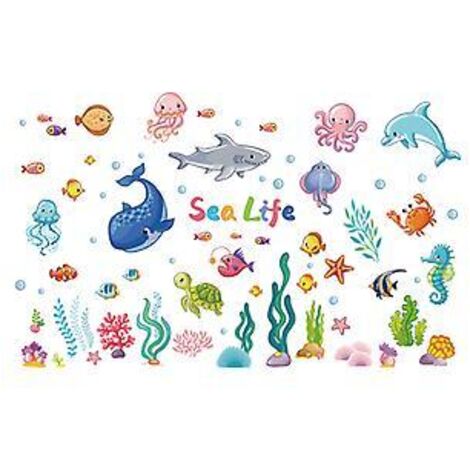 Ocean Paradise Self-adhesive Wall Stickers Kindergarten Kids Room Wall Decor Diy Stickers