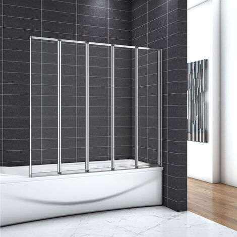 Pare baignoire Five 5 volets pivotants noir 143 x 125cm Galedo