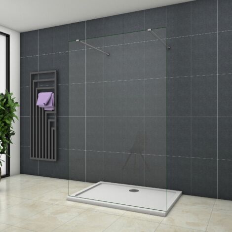 Océan Paroi de douche 108x200cm paroi de douche à l'italienne contre un mur, 2 barres de fixation 140cm inclus - recoupable