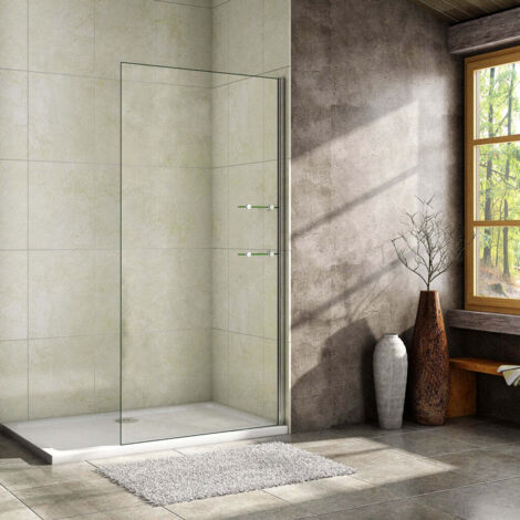 Océan Paroi De Douche 140x190cm En 8mm Verre Anticalcaire Et Les 2 Étagèress