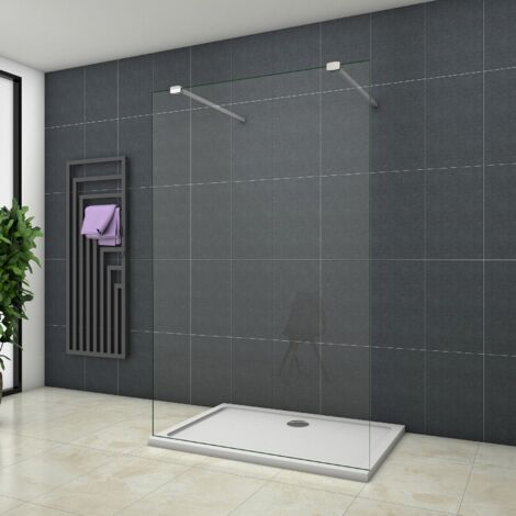 Océan Paroi de douche 148x200cm paroi de douche à l'italienne contre un mur, 2 barres de fixation 90cm inclus + Grande pince