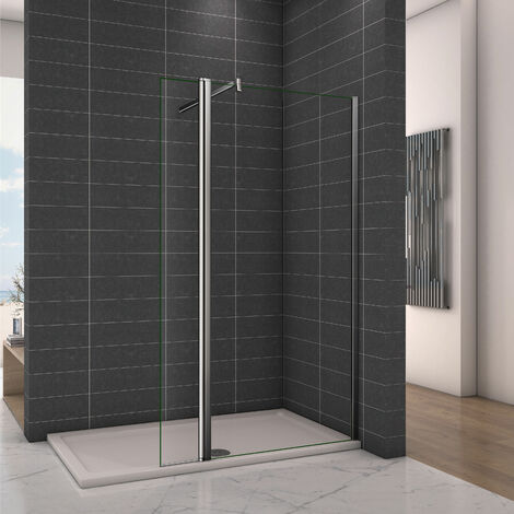 PAROI FIXE DE DOUCHE + VOLET PIVOTANT CALYPSO - VERRE CLAIR 8 mm