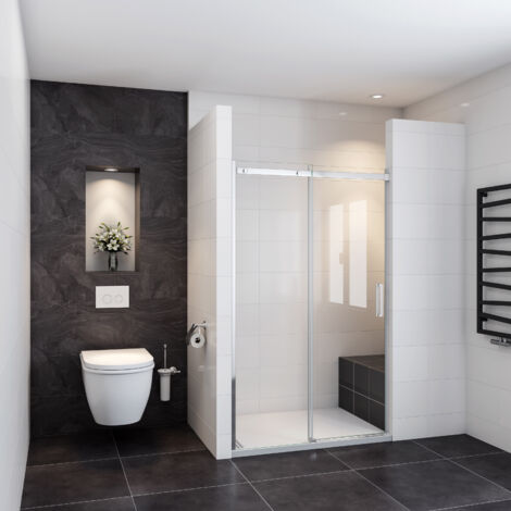 Océan Porte De Douche Coulissante 110x195cm En 8mm Verre Anti-calcaire Installation En Niche