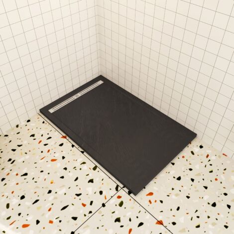 Océan Receveur de douche à poser L.140 x l.80cm antidérapant noir anthracite