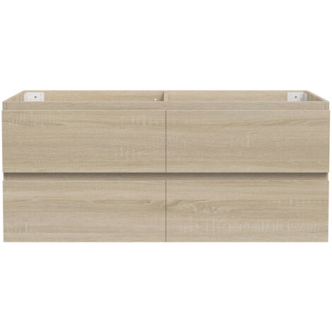 Ocean Sanitaire – Meuble de salle de bain suspendu 120 cm – 4 tiroirs – MDF résistant aux éclaboussures – Design mural pour gain de place