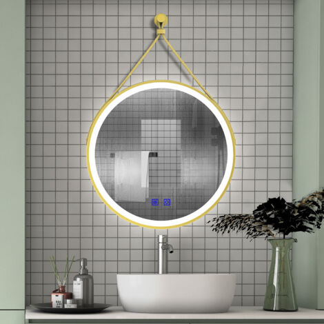 OCEAN Specchio Bagno Rotondo Da LED 60×60cm, Antiappannamento, 3 Temperature Colore