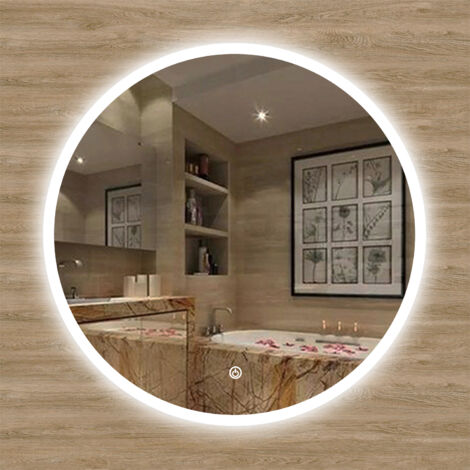 OCEAN Specchio da bagno 50x50cm con LED, Antiappannamento,Memoria,IP44, Vetro HD
