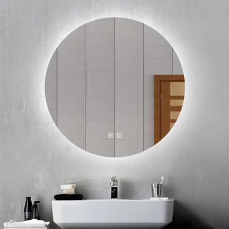 OCEAN Specchio da bagno rotondo con LED,Diametro 100cm,3 Temperature di Colore,Disappannamento,Moderno,Funzione Memoria
