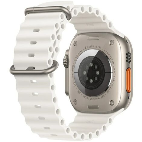 Ocean Strap Apple Watch Strap 42mm 44mm 45mm Bracelet en silicone iWatch Ultra Series 1-8 SE 1pcs (Blanc,Se réfère uniquement au bracelet de montre, les autres éléments ne sont pas inclus)