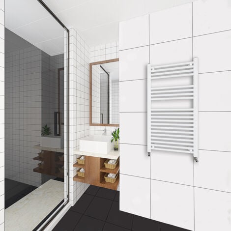 OCEAN ITALY OCEAN Termoarredo bagno 1000x500mm Scaldasalviette ad acqua calda porta-asciugamani Bianco Interasse 45 Potenza T50℃ 447W