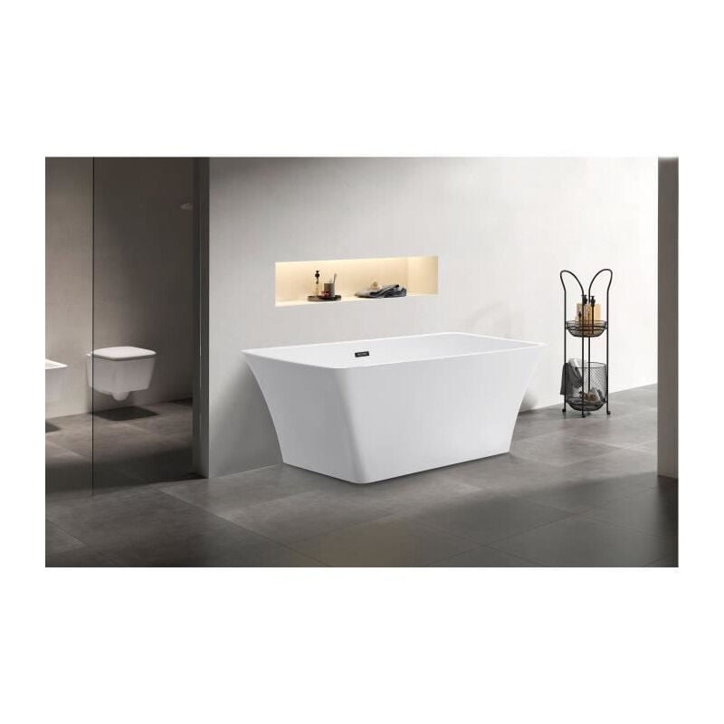 Les Tendances - oceanic Baignoire ilot India - L.170 x I.75 x H.60 cm - En acrylique - Bonde poussoir - Blanc