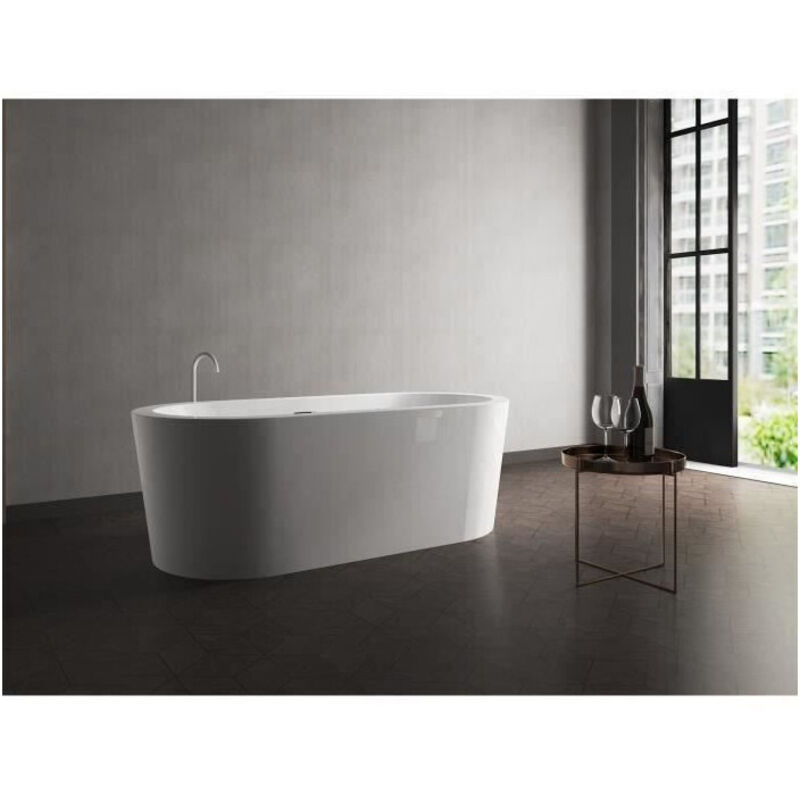 Les Tendances - oceanic Baignoire ilot Isla - L.170 x I.80 x H.58 cm - En acrylique - Bonde poussoir - Blanc