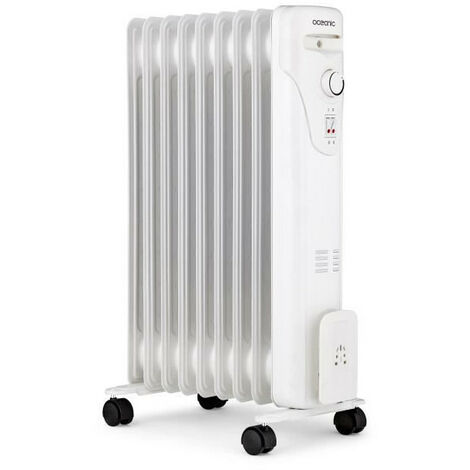 Oceanic – Radiateur bain d'huile 2000W – 9 éléments pour surfaces jusqu'à 20 m² – Thermostat mécanique – Roulettes multidirectionnelles
