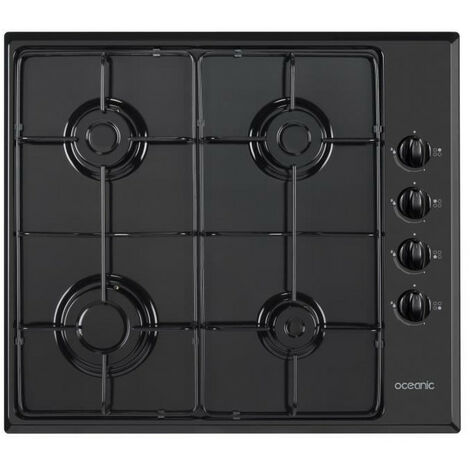 Oceanic – Plaque de cuisson gaz 4 foyers OCEACTG4EB1 – Largeur 57 cm – Puissance totale 7500 W – Allumage automatique électrique