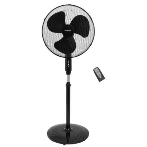 OCEANIC Ventilateur de pied - 45 W - Ø 44 cm - 3 vitesses - Oscillant - Inclinable - Noir