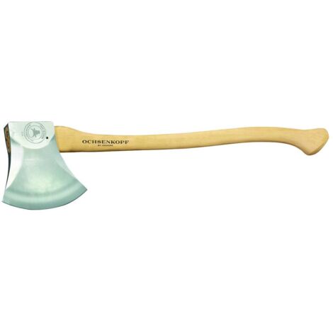 OCHSENKOPF Ascia Sportiva, Manico in Noce Americano, Proteggi Lama in Pelle, Tagliente Lucidato 190 mm, Lunga 800 mm, Ascia da Allenamento, Ox 440 H-2708