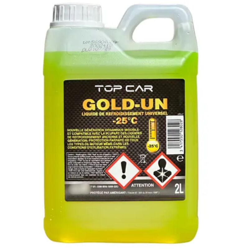 TOPCAR  - Liquide de refroidissement -25&deg;C - Bidon de 2 litres - LR25002OC - Ce produit de marque  est neuf.