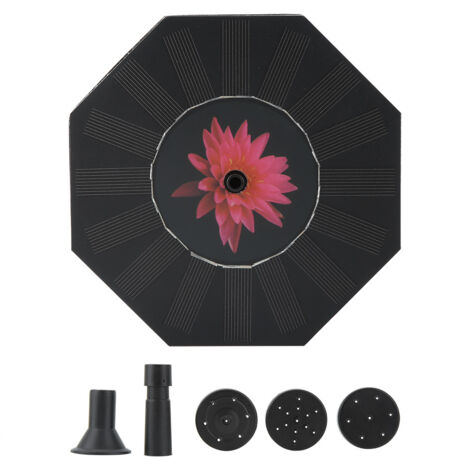 Octagonal Solar Power Floating Water Fountain Pump Fountain Accessory Outdoor Garden Decoration