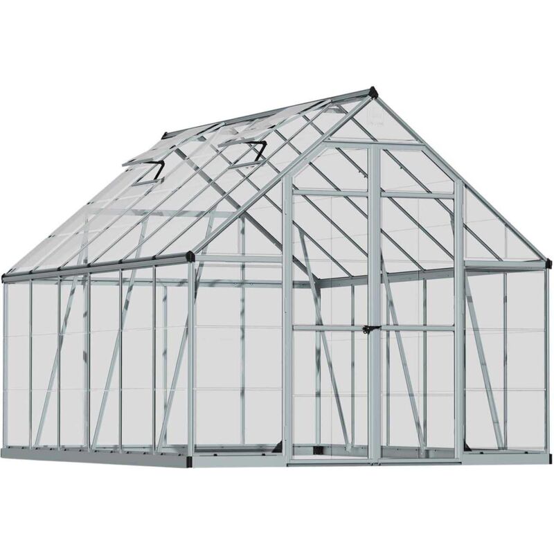 Palram - Serre de jardin en aluminium argent et polycarbonate Octave