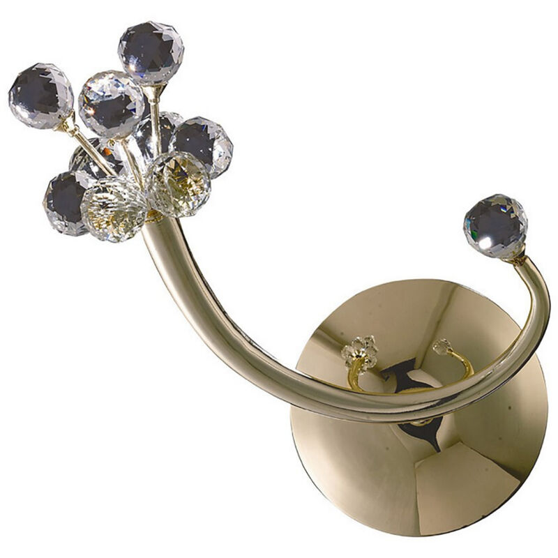 Inspired Octavia Lámpara de Pared Conmutada G4 Orientación Derecha Francés Oro/Cristal, NO Compatible con LED/CFL