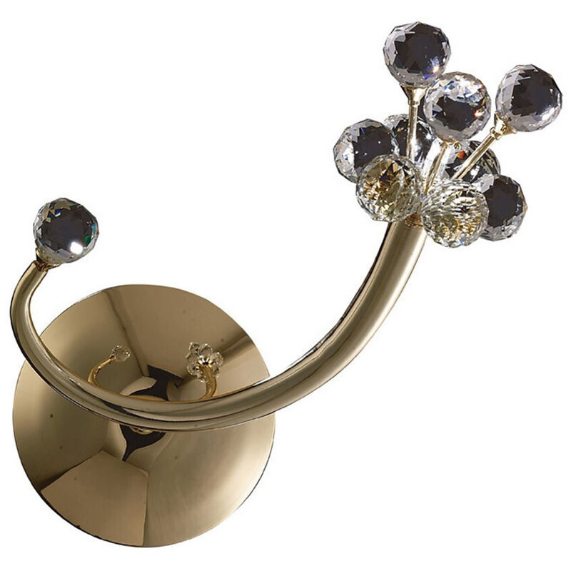 Inspired Octavia Lámpara de Pared Conmutada G4 Orientación Izquierda Oro Francés/Cristal, NO Compatible con LED/CFL