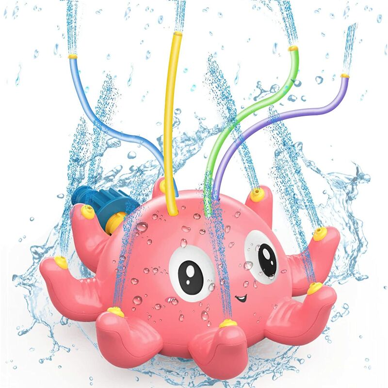 Octopus Water Toys with 12 Water Outlets Outside Water Wiggler Toy Summer Backyard Garden Hose Water Spray Toys for Toddlers Kids 3 4 5 6 7 8 9 10