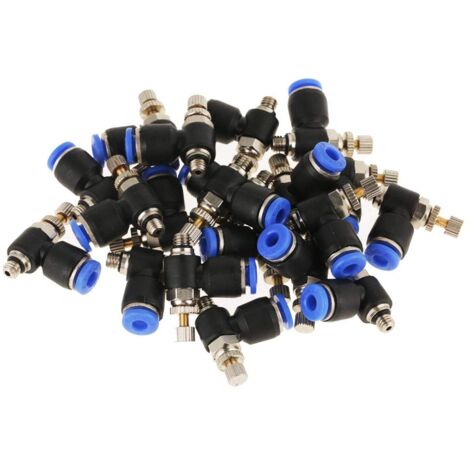 OD 4mm Rohr SL4-M5 Pneumatische Luftstromregler Drosselventil Drehzahlregelventil Rohr Wasserschlaucharmaturen Schnellkupplung (20 Stücke)