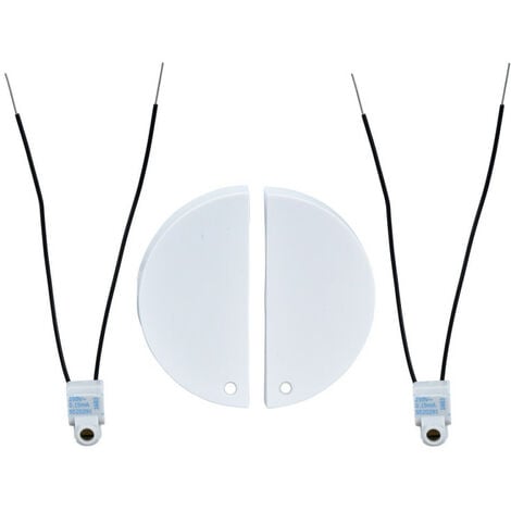 Odace, 2 demi enjoliveur Blanc livré avec 2 LED bleu 0,15 mA connexion par câble (S520298)