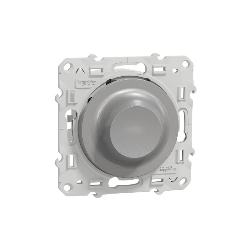 Schneider Electric - Variateur universel alu pour éclairage led 400W max encastré avec support (sans plaque) 2 fils bornes vis Odace