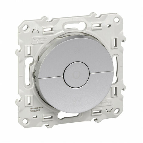 Odace interrupteur VMC Alu avec position arrêt à vis SCHNEIDER S530243