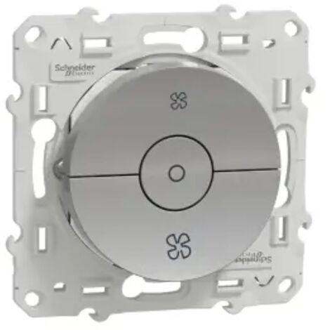 Odace interrupteur VMC Alu avec position arrêt à vis SCHNEIDER S530243