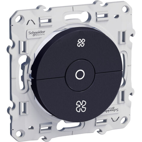 Odace Interrupteur VMC Anthracite avec position arrêt à vis SCHNEIDER S540243