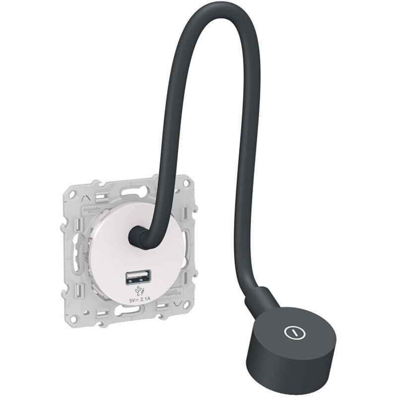 Schneider Electric - Odace liseuse 6A avec prise usb type c 2,4A blanc schneider S520002 Schneider Electric - Odace liseuse 6A avec prise usb type c 2,4A blanc schneider S520002
