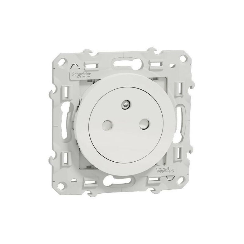 Schneider Electric - Odace - Lot de 100 prises de courant 2P+T Affleurante- Blanc (S524052P)