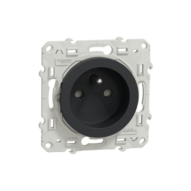 Schneider Electric - prise 2P+T odace schneider anthracite S540059