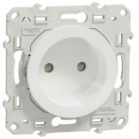 Odace, prise de courant 2P Blanc, à vis, connexion rapide sans terre S520033