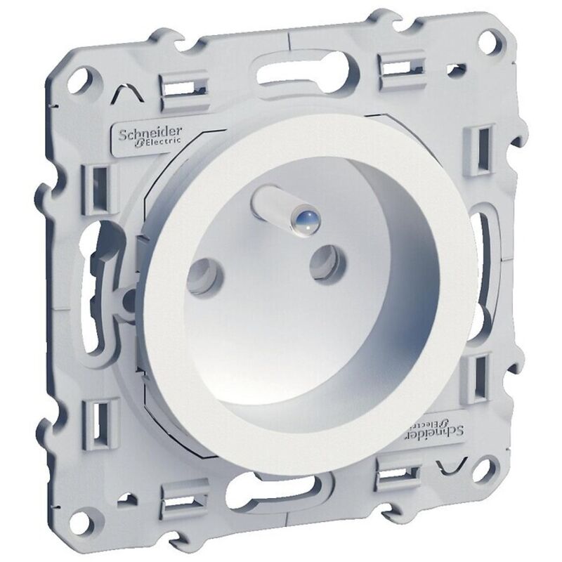 Prise double 2P+T odace schneider double - spécial rénovation S521089