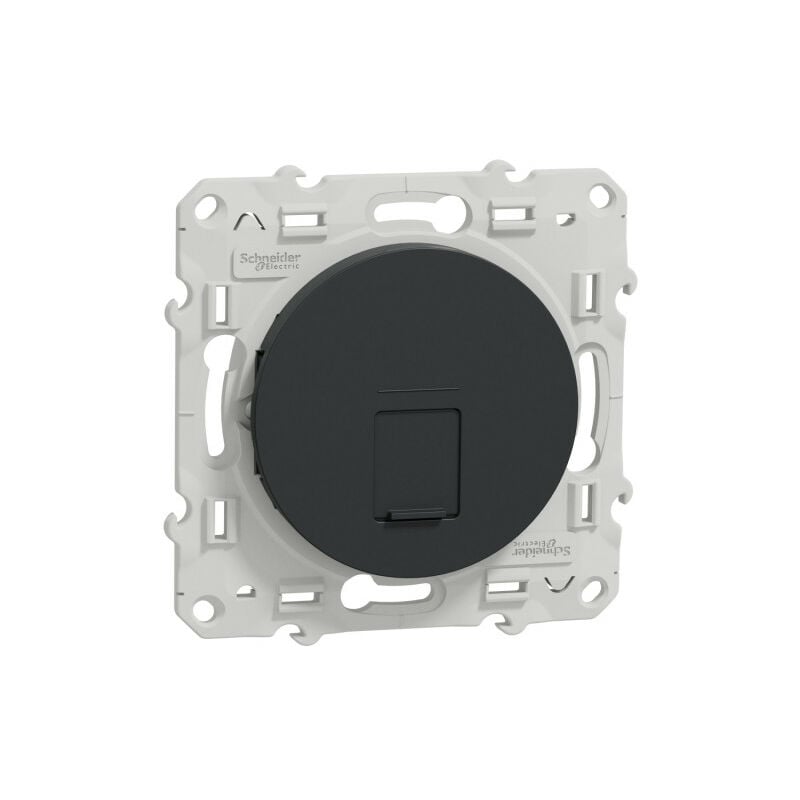 Schneider Electric - Odace, prise RJ45 Anth., grade 3 (multimédia +) cat. 6A stp (longue distance) (S540477)